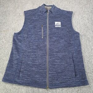 Johnnie O Wes Blue Heathered Vest Mens Large Full Zip Mens Size Large